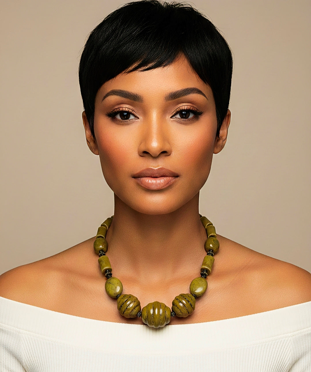 Rich Gold Porcelain 3 Honeycomb Necklace