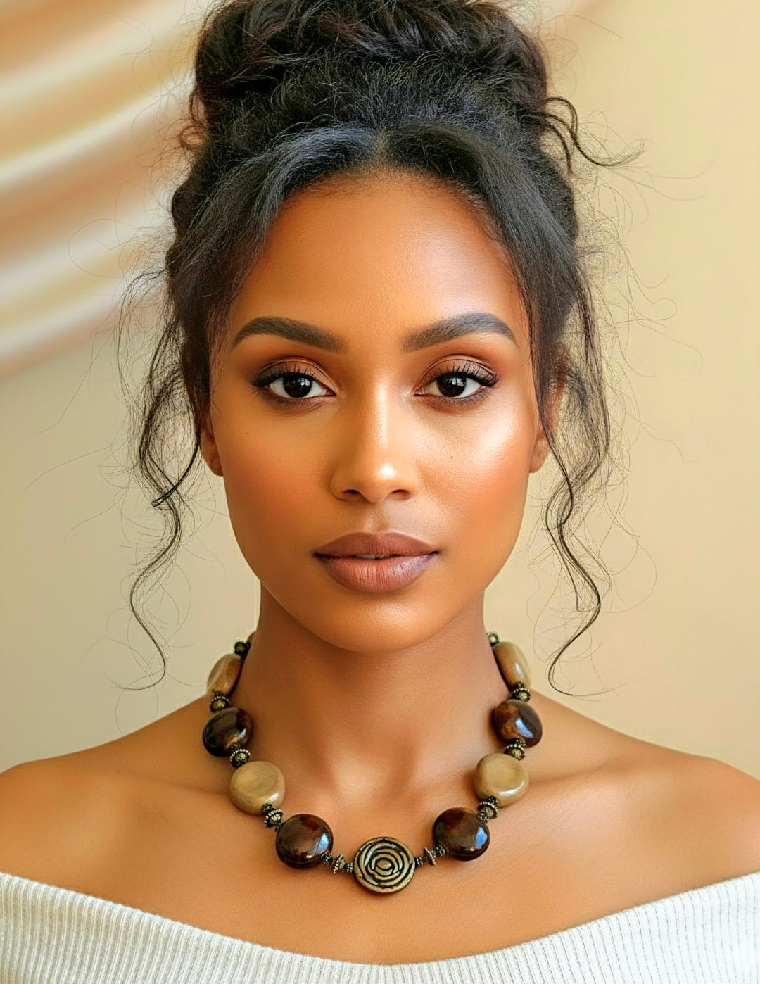 Espresso and Toffee Porcelain Statement Necklace