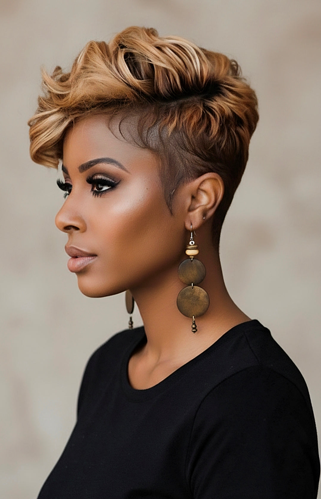 Light Brown Double Stack Dangle Earrings