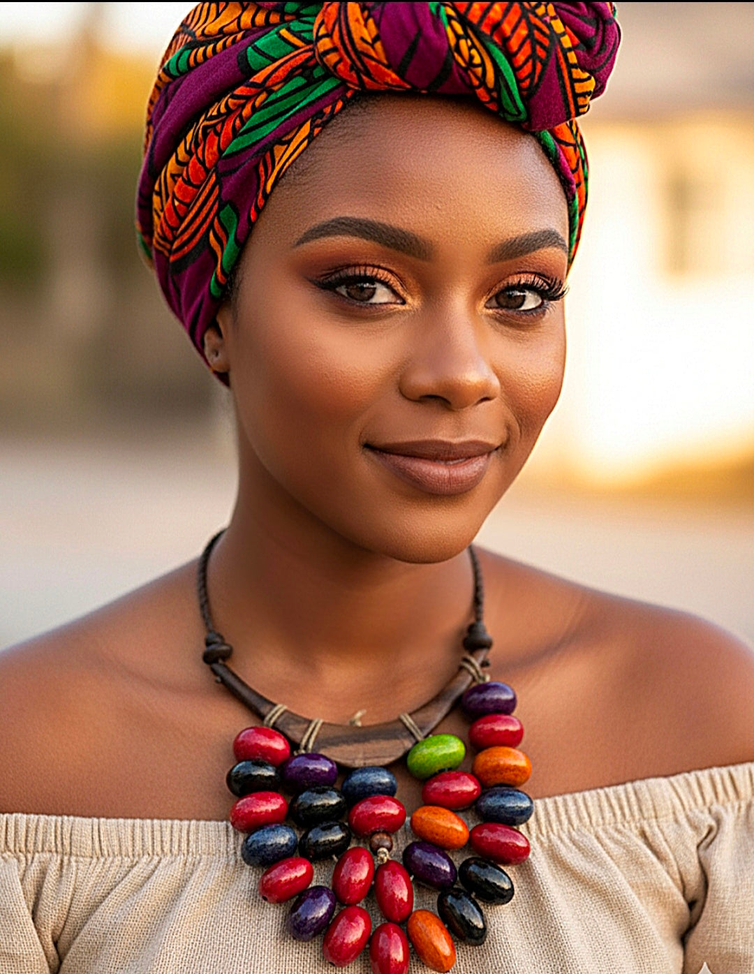 Imported Bib Necklace Multi-Colored