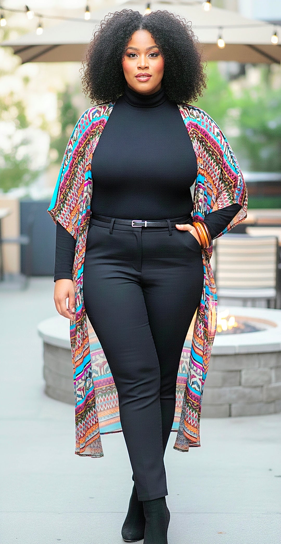Maxi Kimono Purple Teal Multi