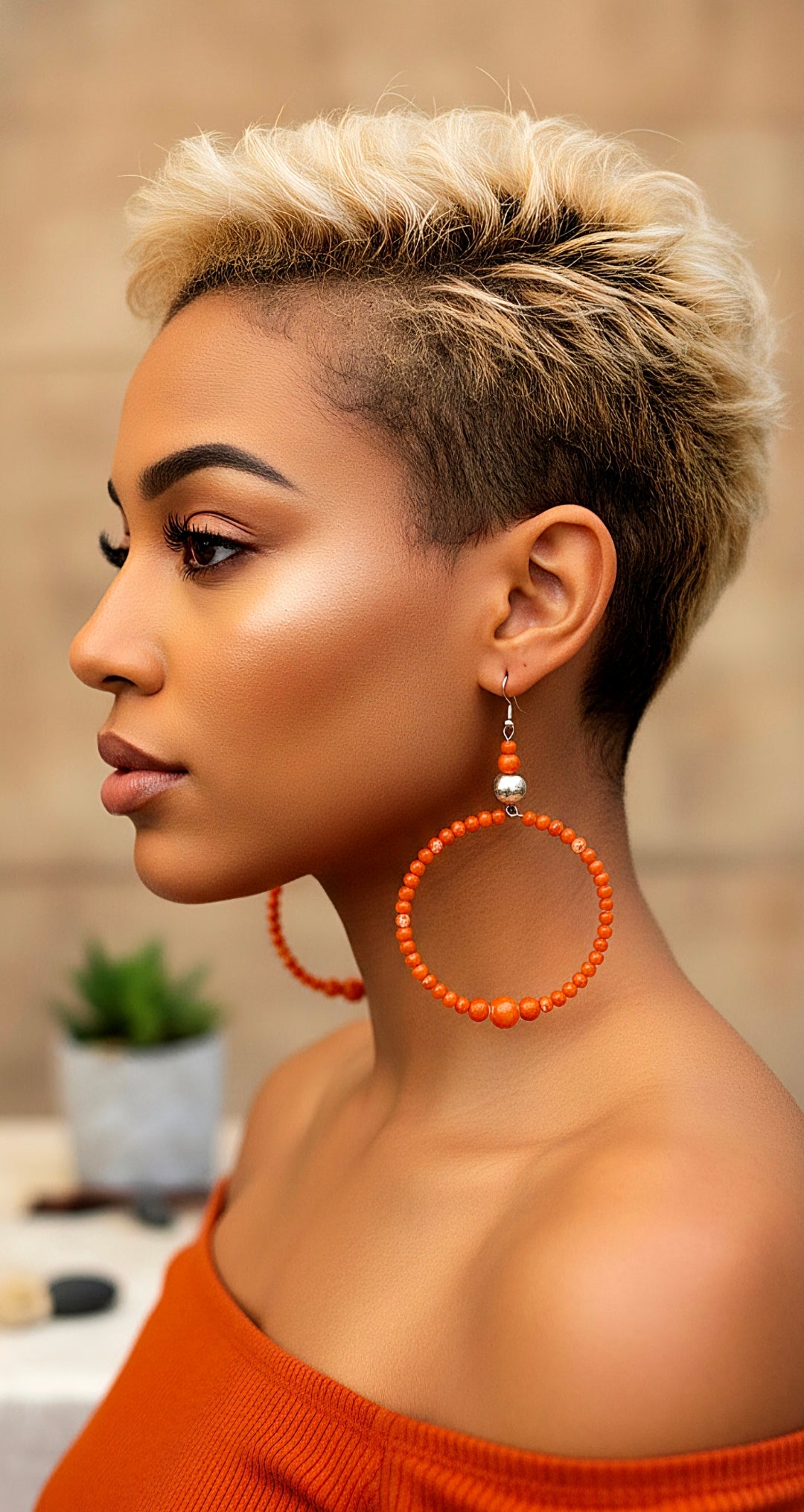 Orange Hoop Earrings