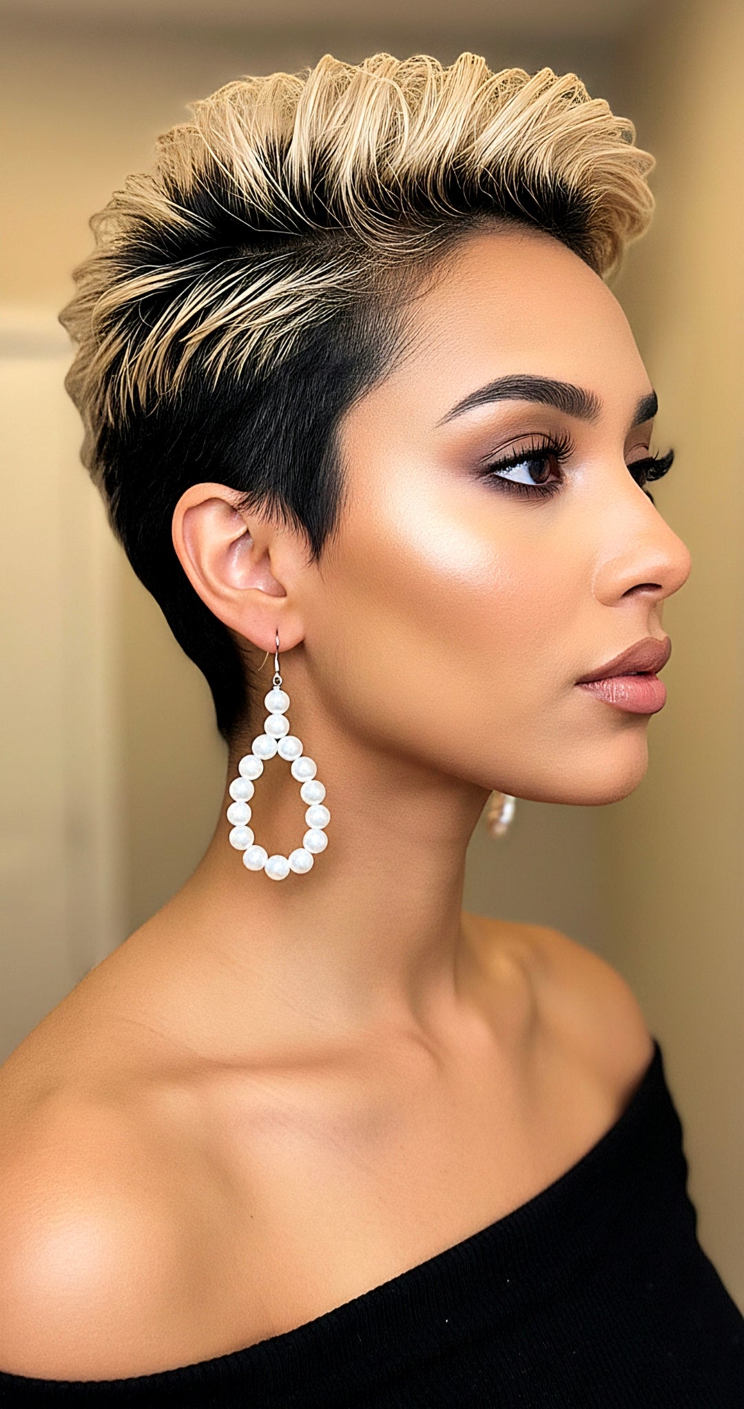Teardrop Faux White Pearl Dangle Earrings