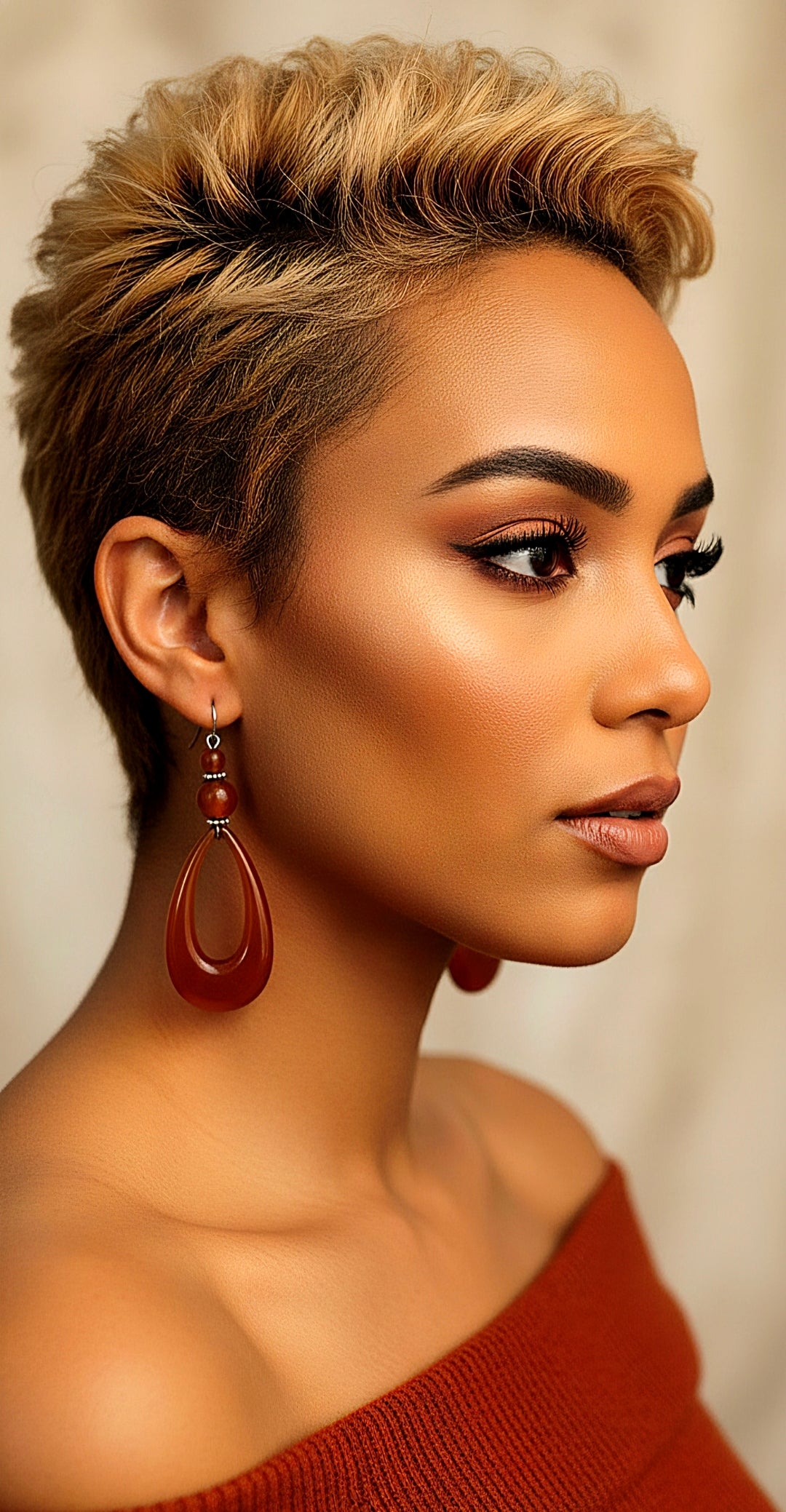 Teardrop Rust Colored Dangle Earrings