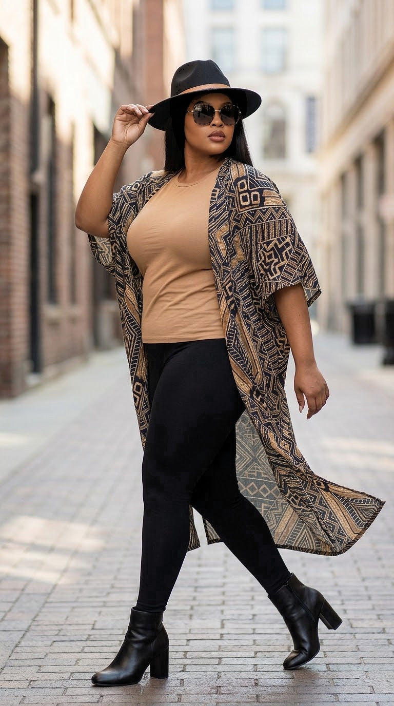 Maxi Kimono Ethnic Print