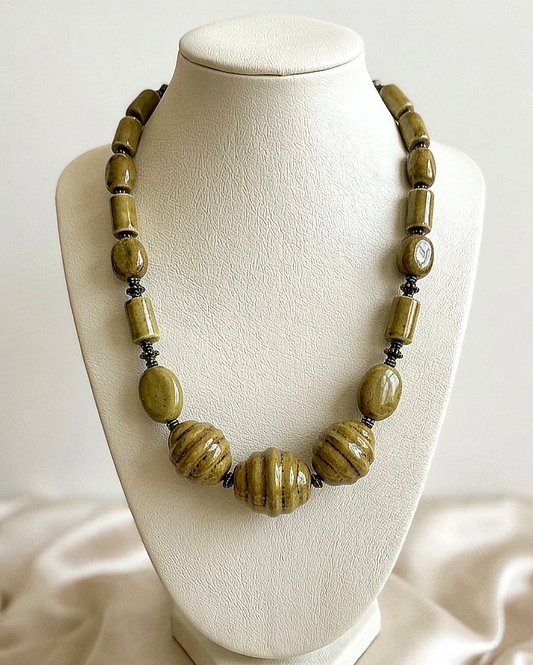 Rich Gold Porcelain 3 Honeycomb Necklace