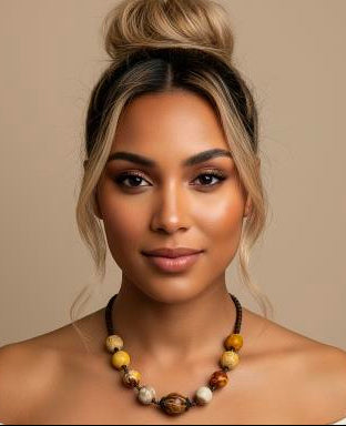 Autumn Colored Beaded Ceramic Necklace