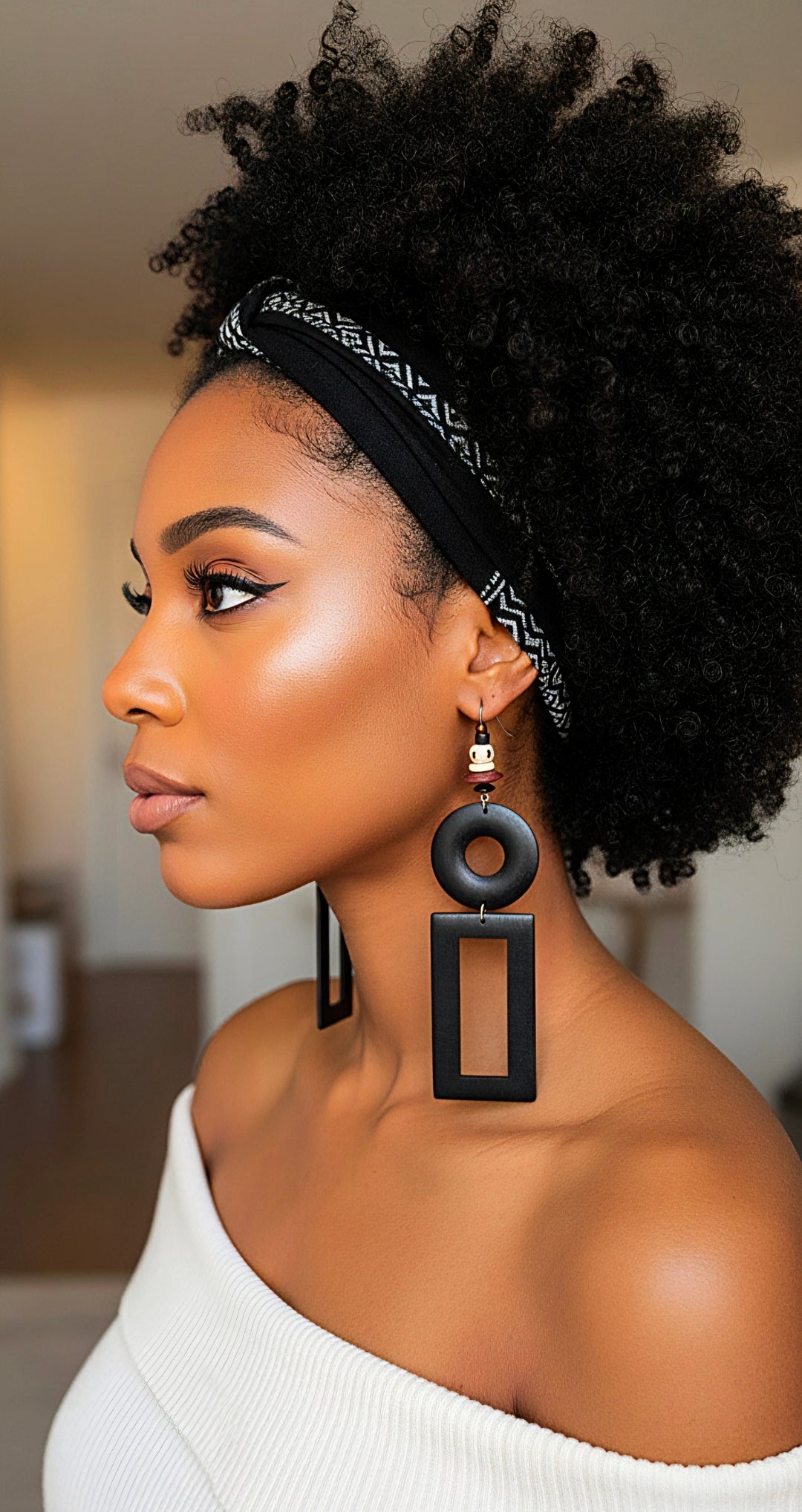 Black Donut Rectangle Dangles