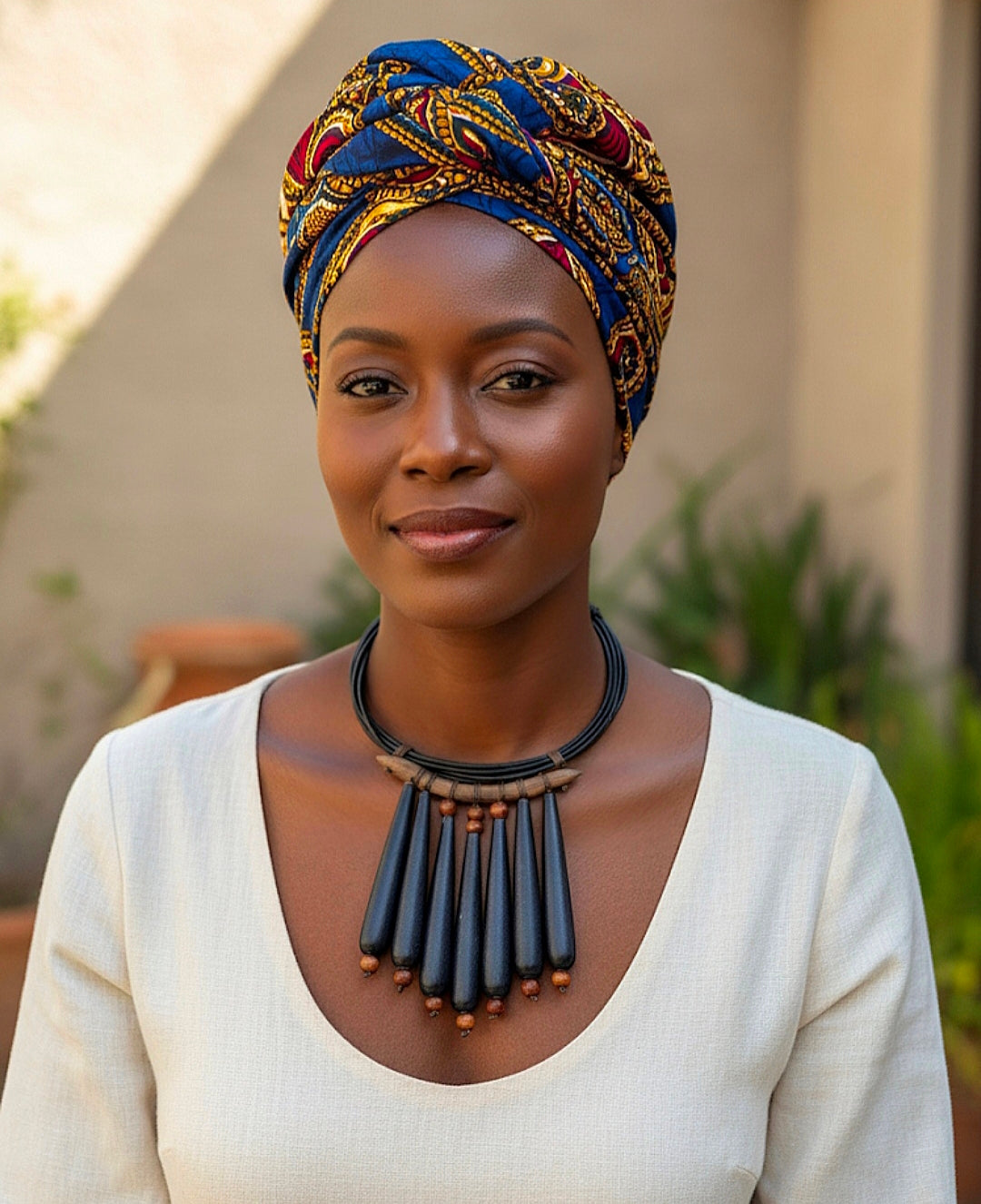 Imported Black Dangle Bone Bib Necklace