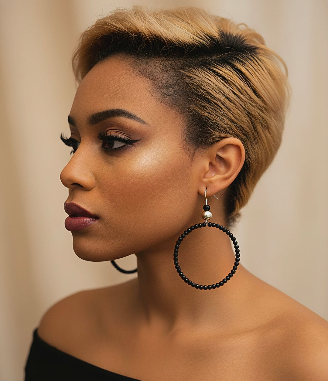 Black Hoop Earrings