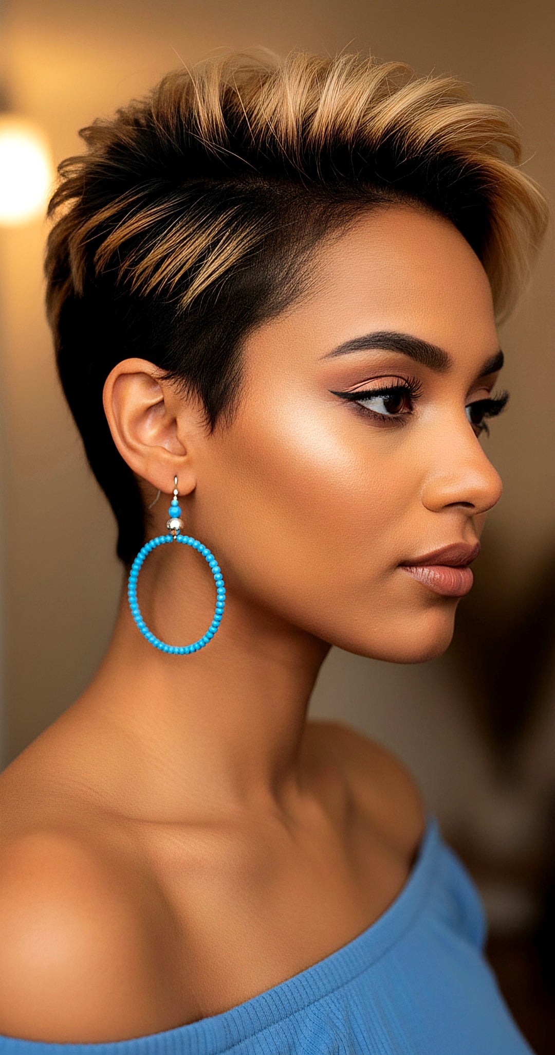 Blue Hoop Earrings