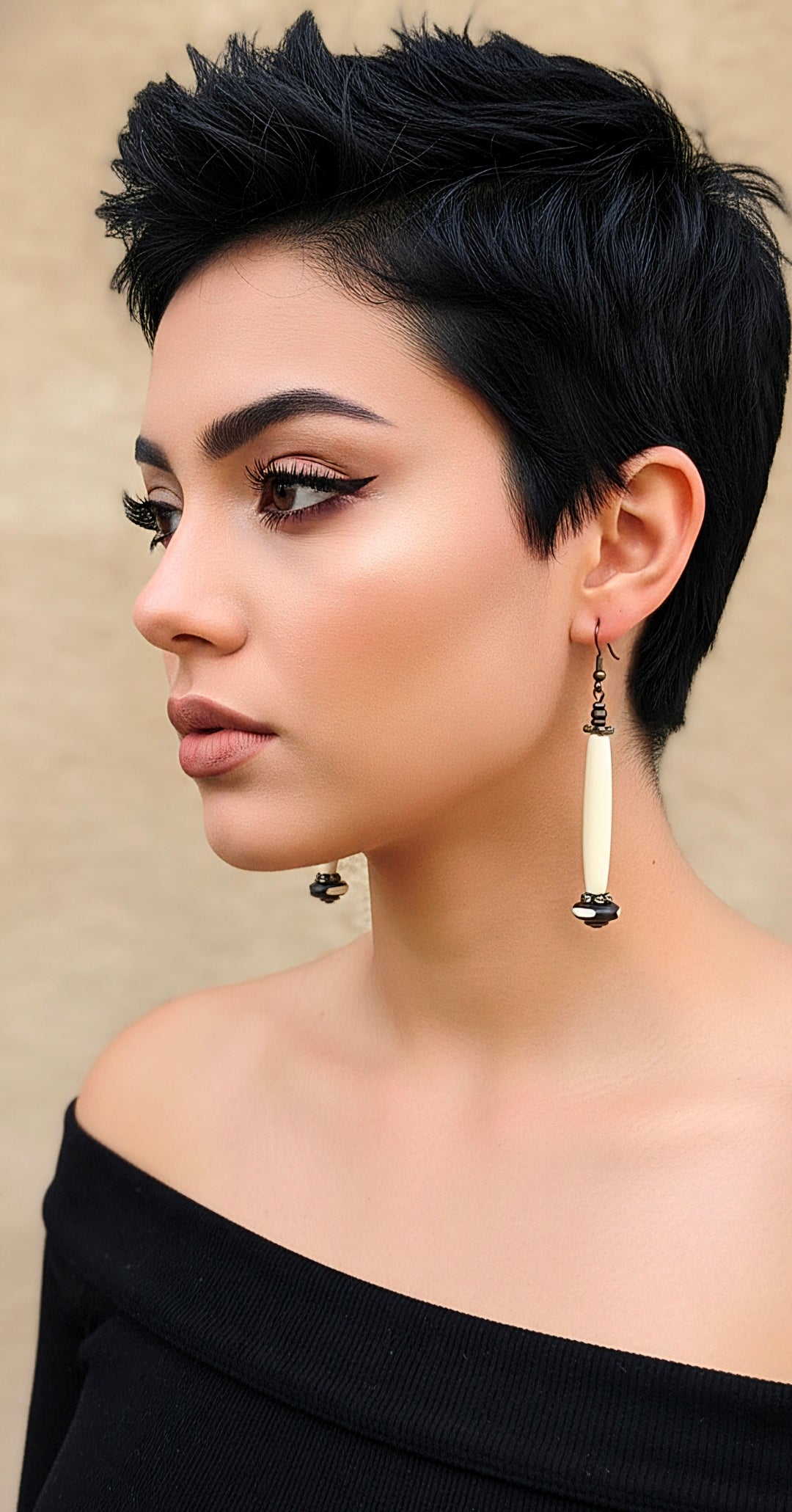 Bone Tube Batik Accent Dangles