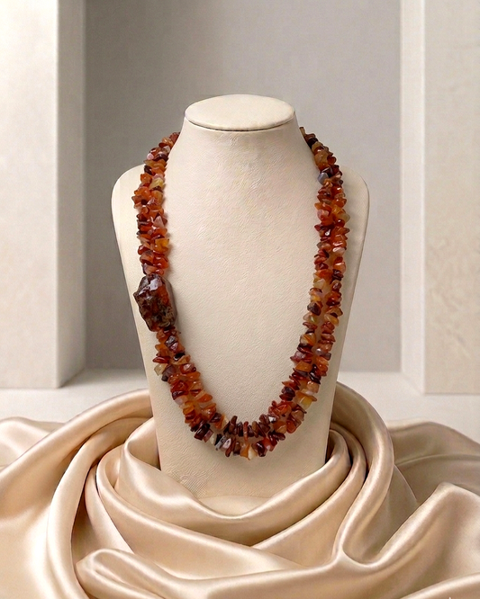 Carnelian Multi-strand Statement Necklace