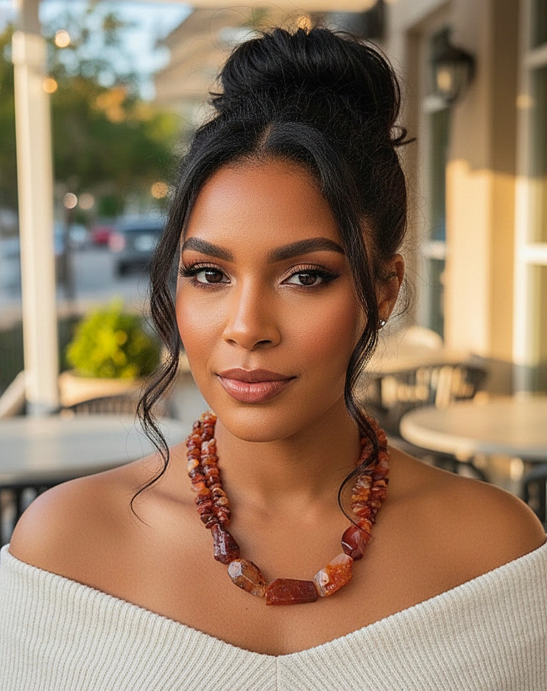 Carnelian Chunky Statement Necklace