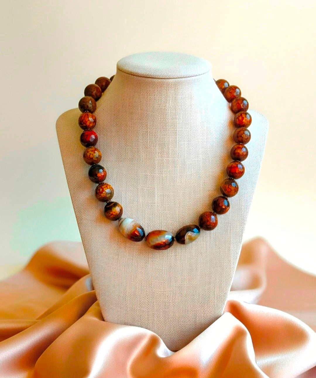 Chocolate Brown Faceted Agate Necklace