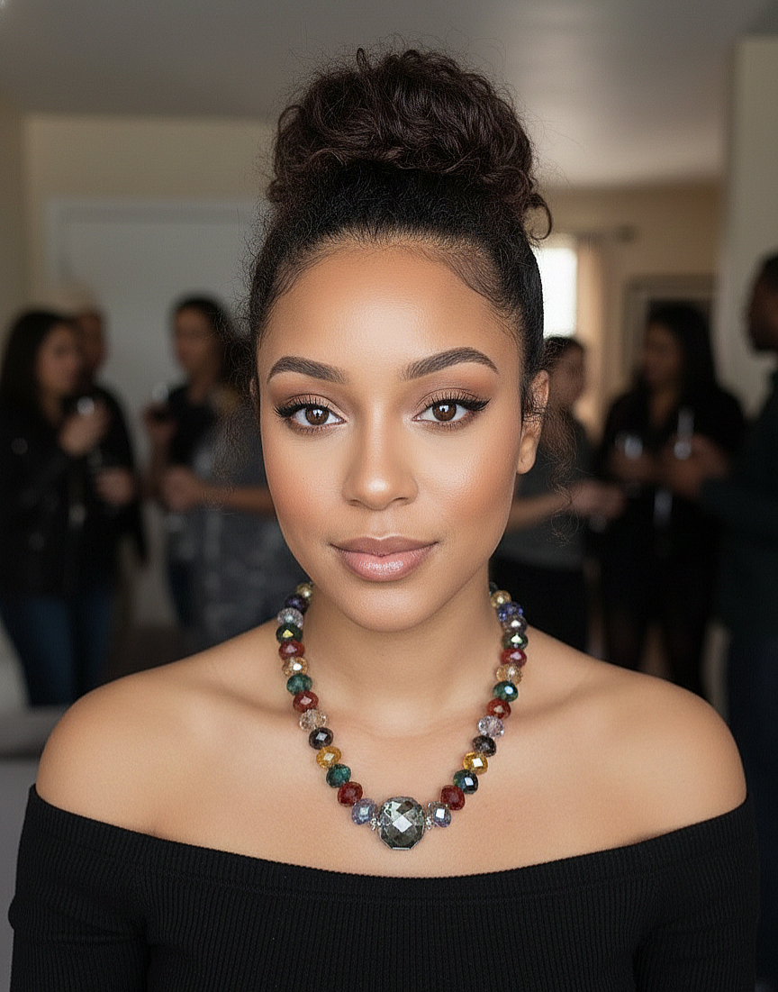 Crystal Ball Multistrand Statement Necklace