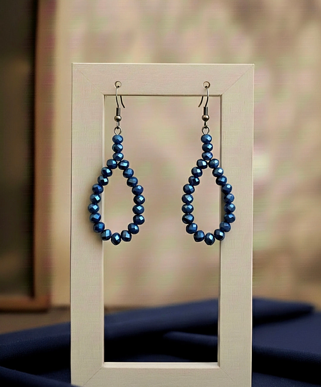 Blue Crystal Teardrop Earrings