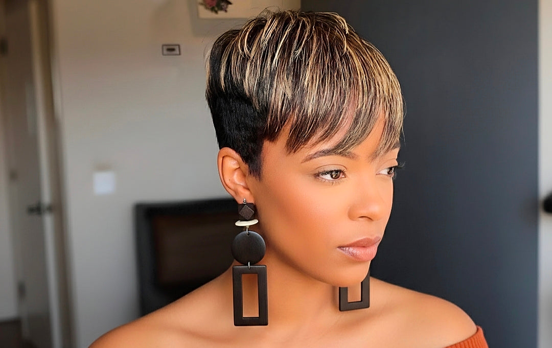 Dark Brown Rectangle Round Dangle Earrings