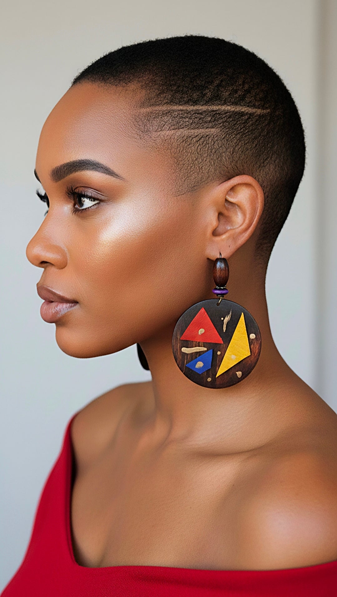 Dark Brown Rounds with Leather and Paint Strokes