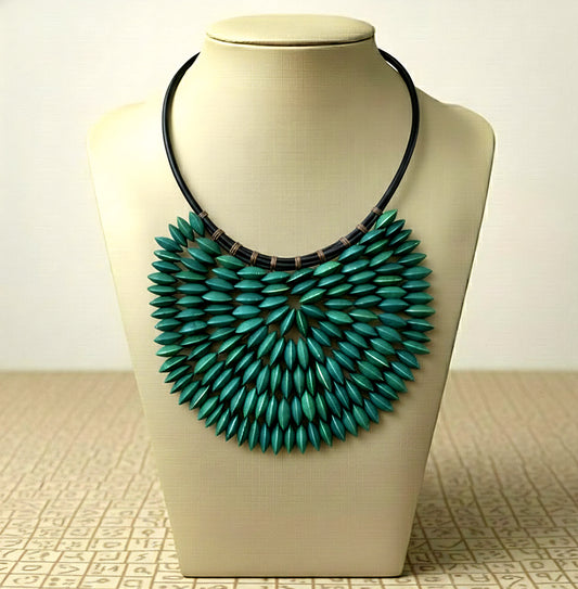 Large Bib Necklace Turquoise
