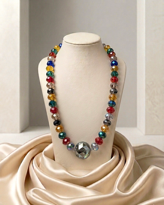 Crystal Ball Multistrand Statement Necklace