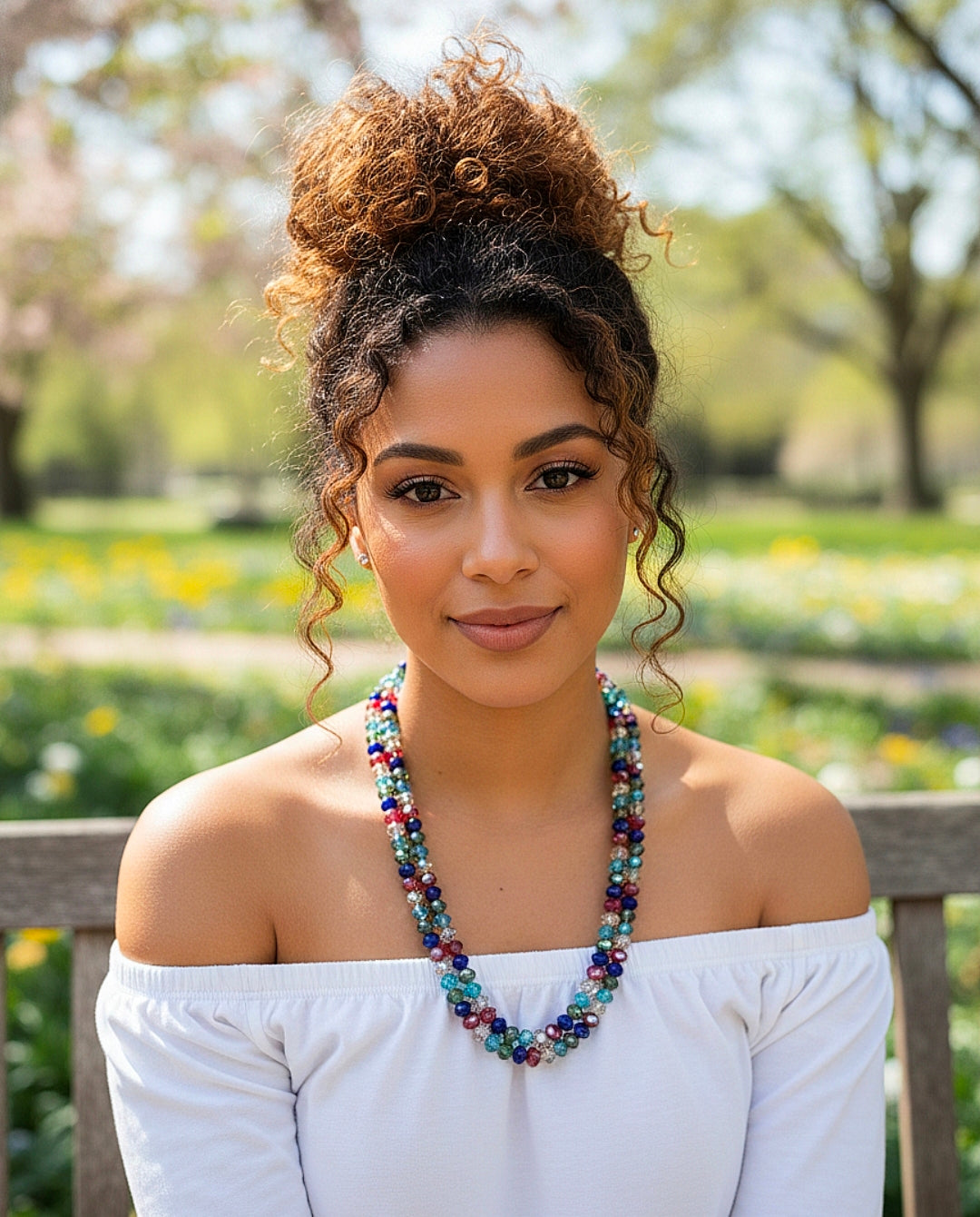 Multistrand Large Faceted Crystal Statement Necklace