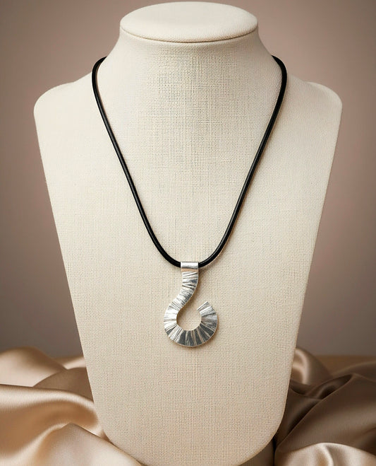 Silver Abstract "Question Mark" Necklace