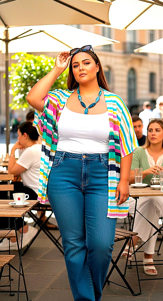 Short Kimono Jacket Rainbow