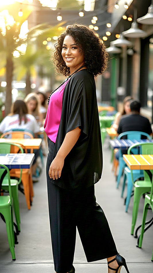 Short Kimono Jacket Black