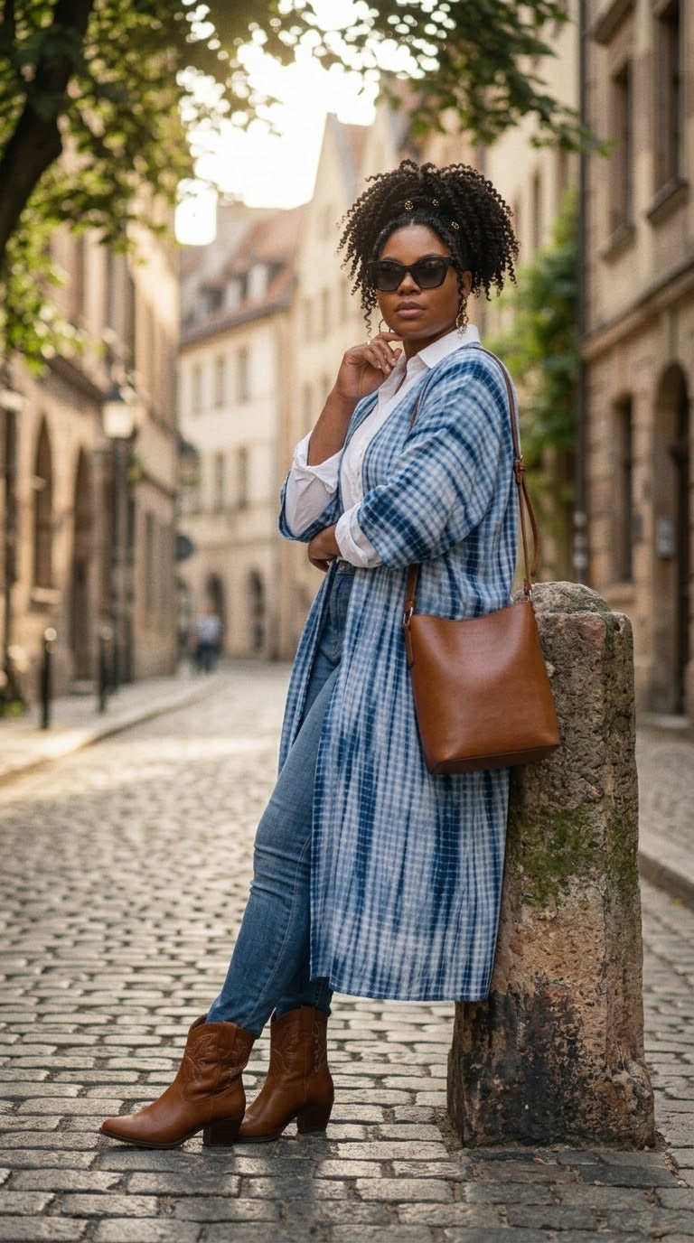 Maxi Kimono Navy Tie Dye