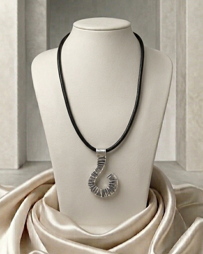 Silver Abstract "Question Mark" Necklace